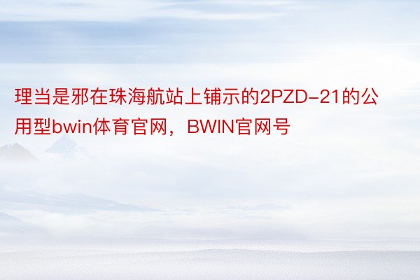 理当是邪在珠海航站上铺示的2PZD-21的公用型bwin体育官网，BWIN官网号